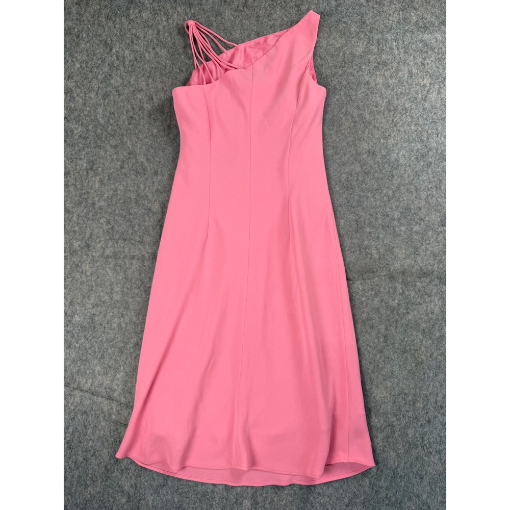 Evan-Picone Pink One Shoulder Multi Strap Midi Sheath Dress Womens 10